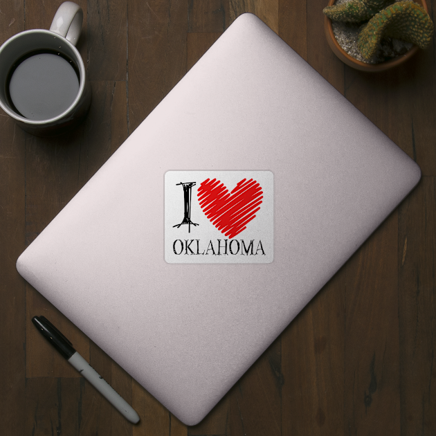 I Love Oklahoma, Oklahoma Love, Oklahoma Merch, Oklahoma Gift Ideas by TinPis